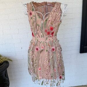 Floral Embroidered Mini Dress